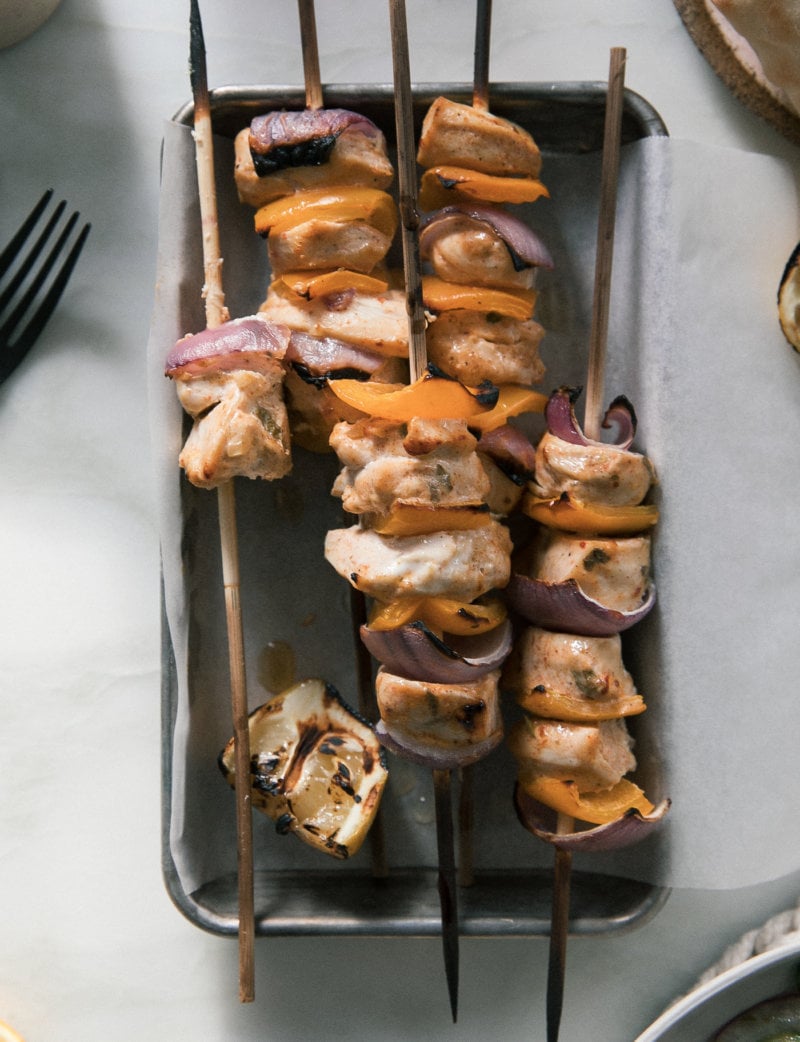 YogurtMarinated Ras al Hanout Chicken Skewers A Cozy Kitchen