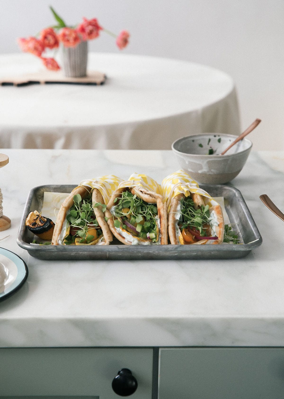 Summer Squash Gyros with Tzatziki