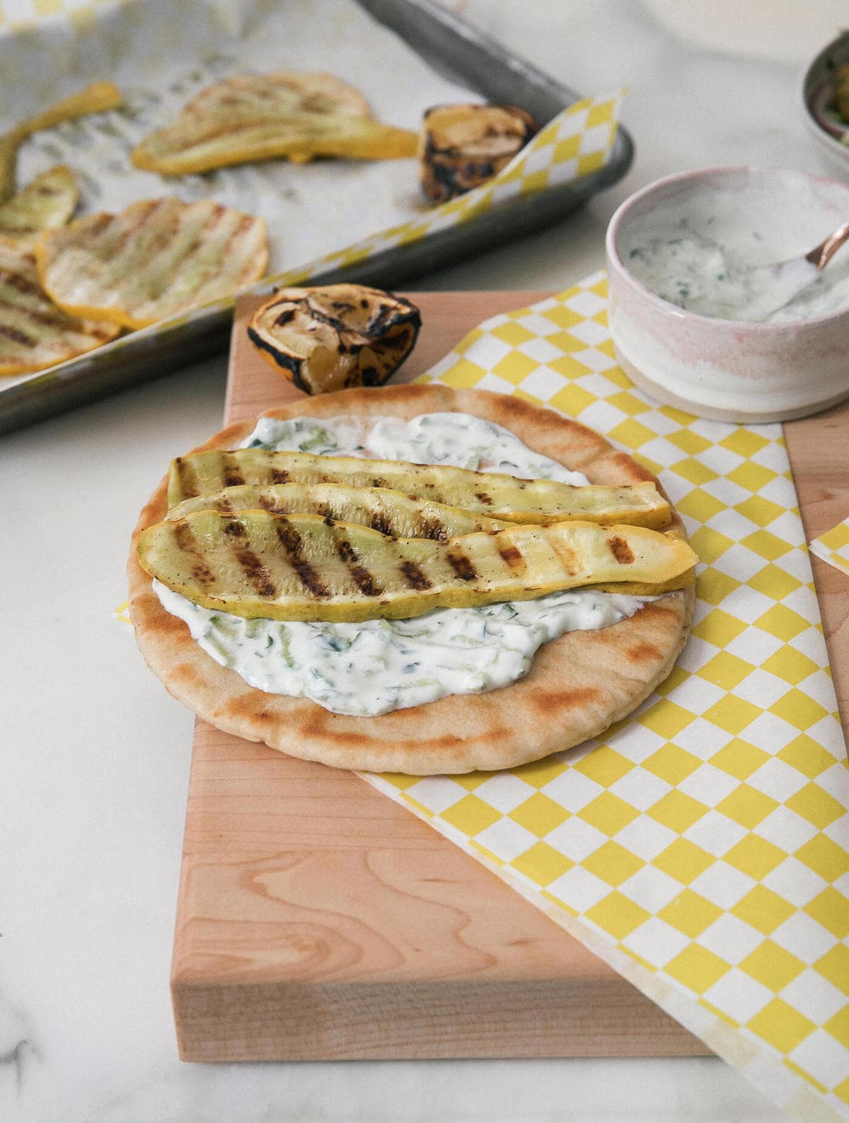 Summer Squash Gyros with Tzatziki