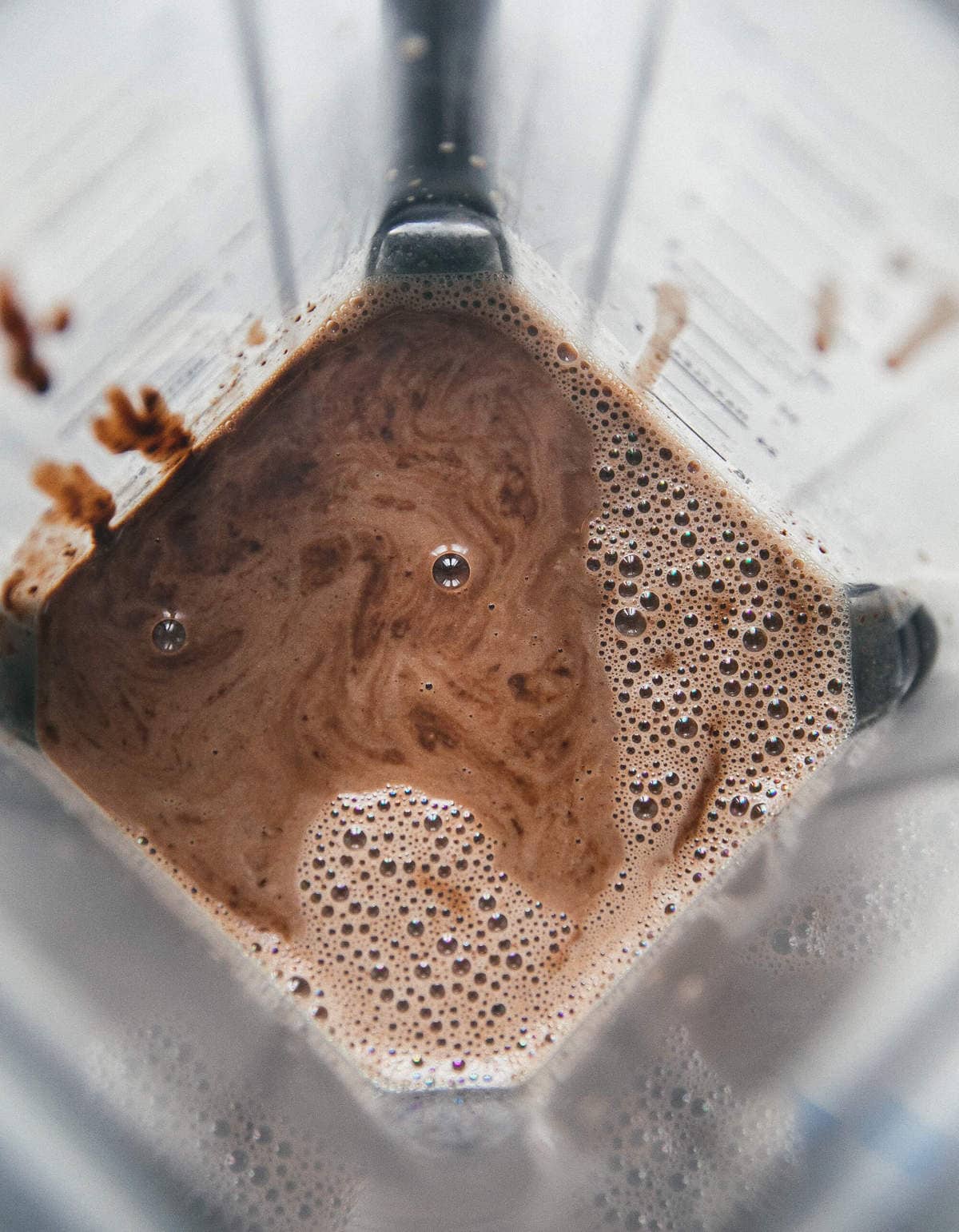 Oat Milk Hot Chocolate in a blender. 