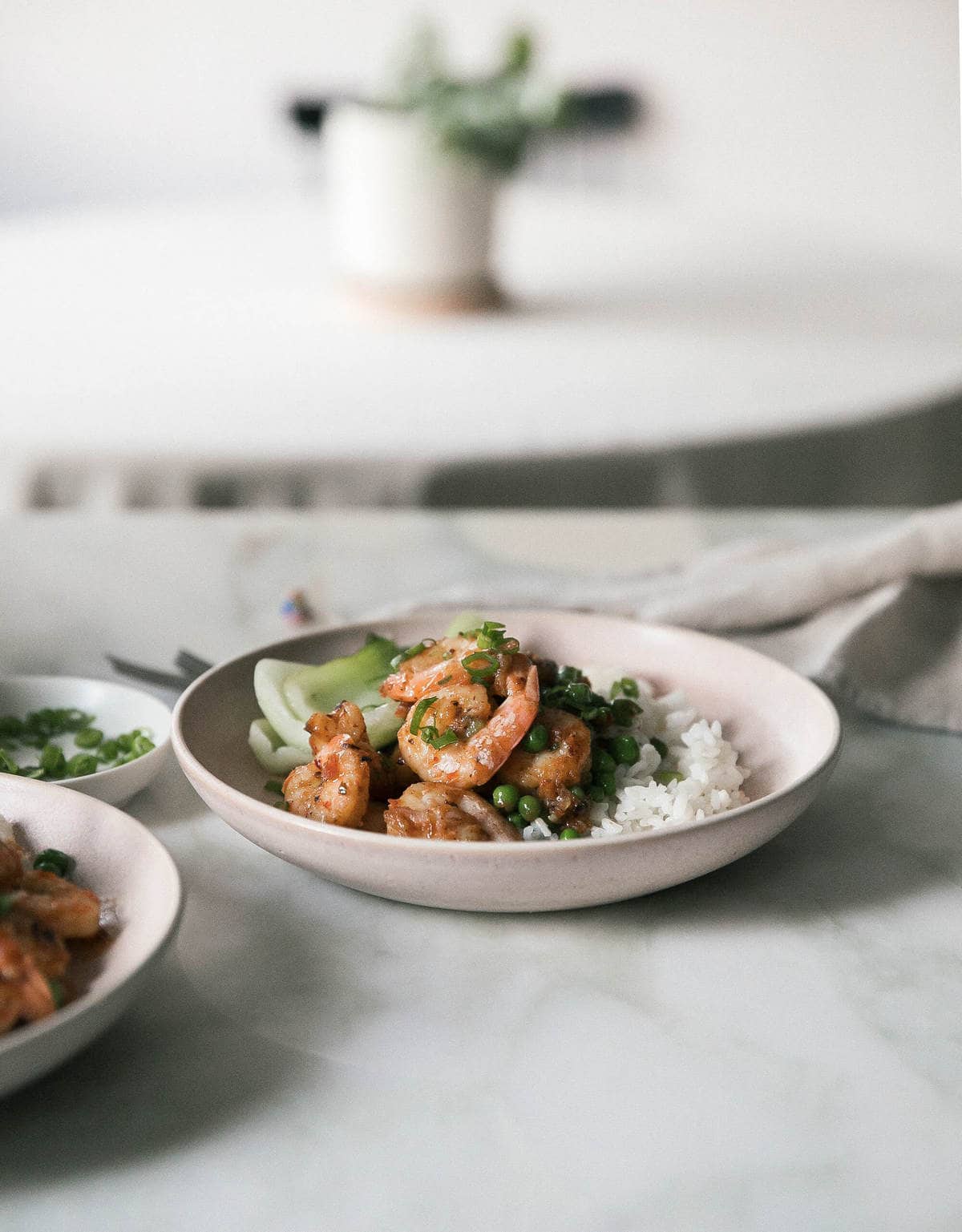 Ginger Shrimp Stir-Fry with Garlic Bok Choy