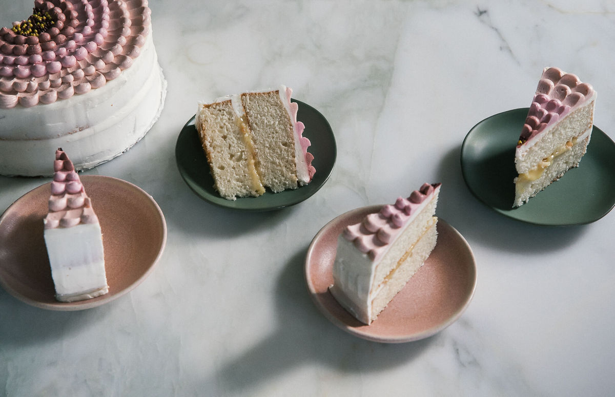 Lemon Coconut Petal Cake