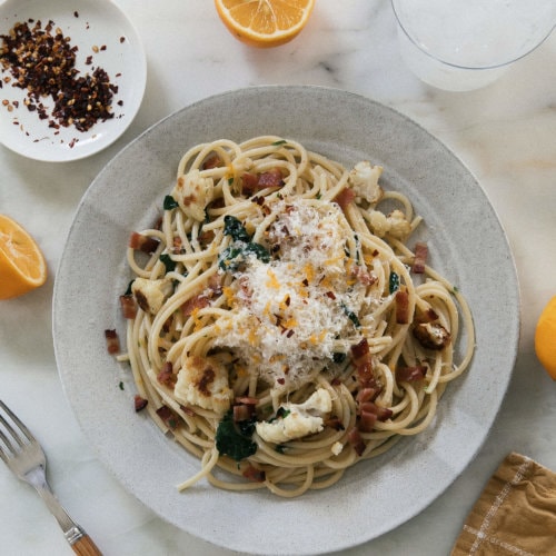 Meyer Lemon Bacon Bucatini Pasta A Cozy Kitchen