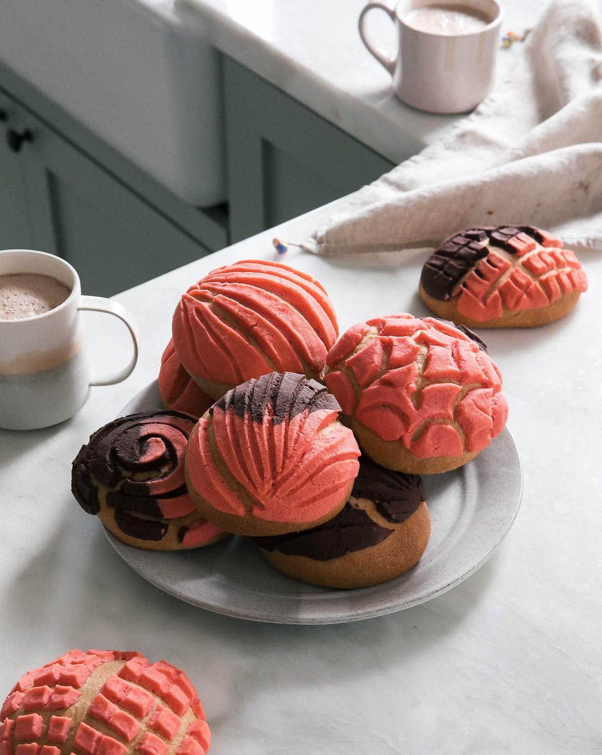 Conchas/Pan Dulce paired with hot chocolate