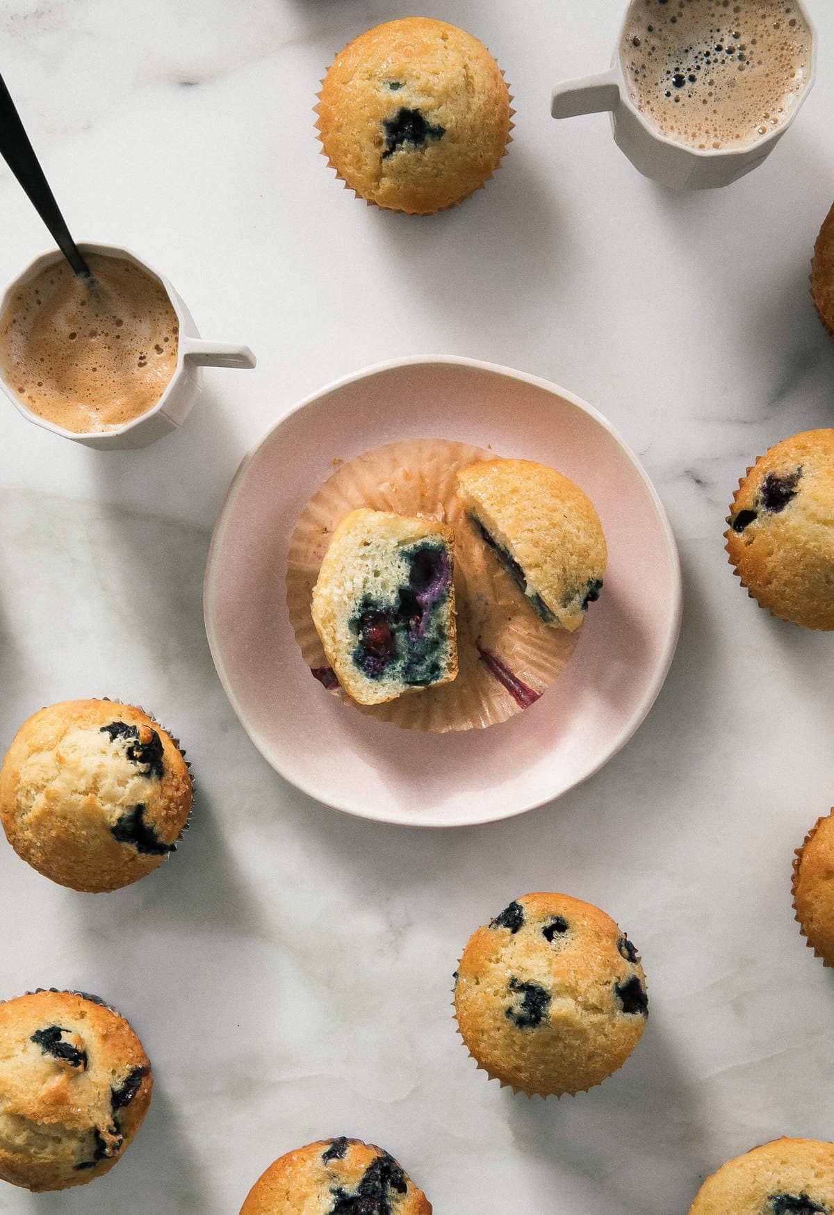 Best Blueberry Muffins on a plate. 