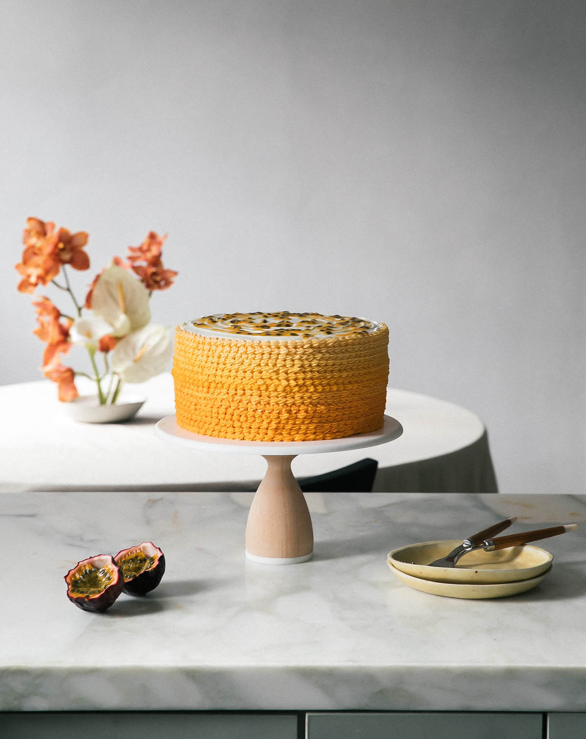 Passionfruit Vanilla Layer Cake Recipe - A Cozy Kitchen