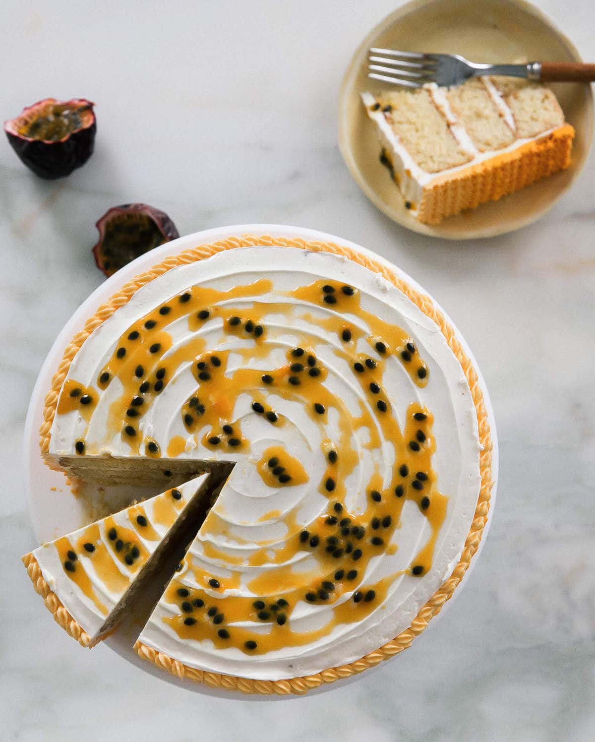 Passionfruit Vanilla Layer Cake