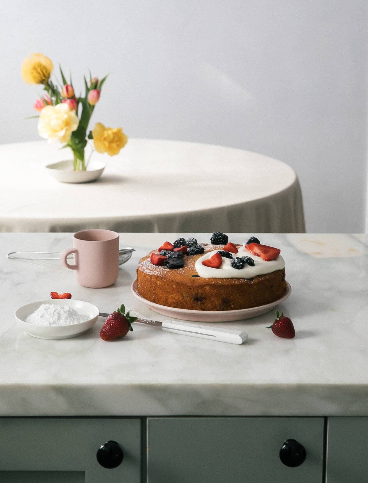 Olive Oil Berry Cake 