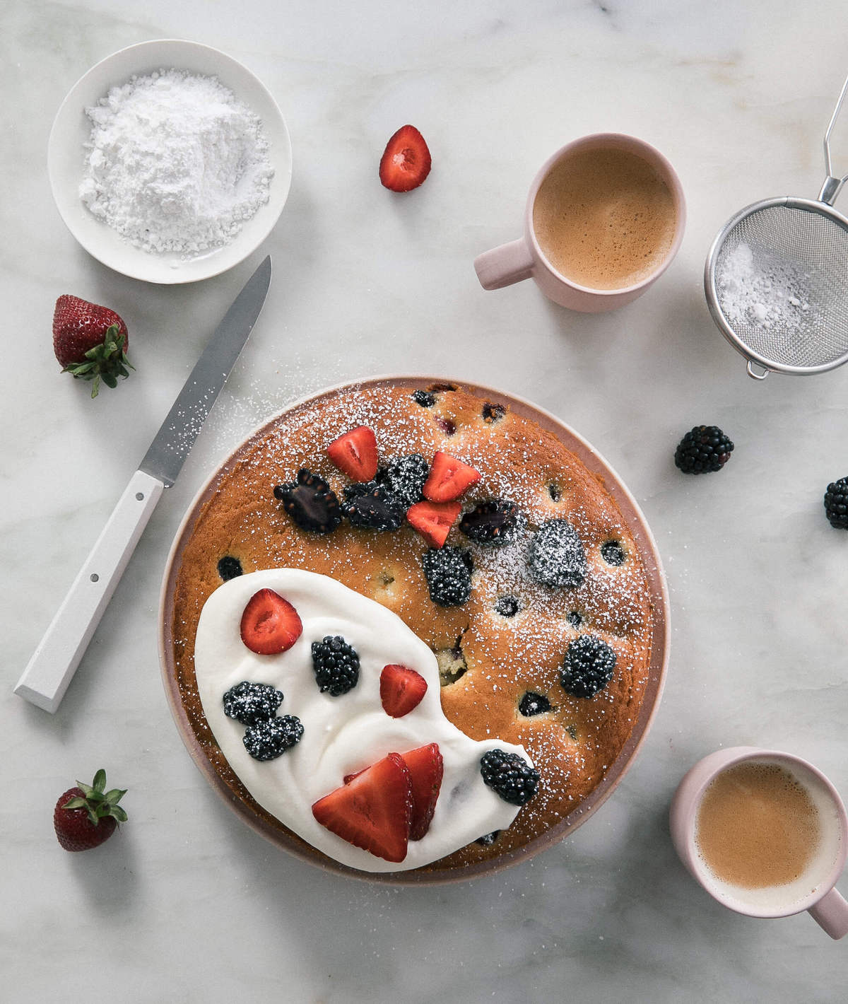 Olive Oil Berry Cake 