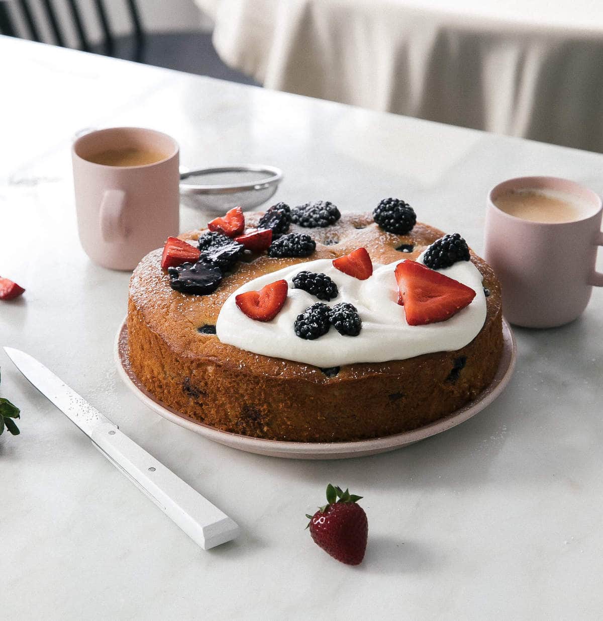 Olive Oil Berry Cake 