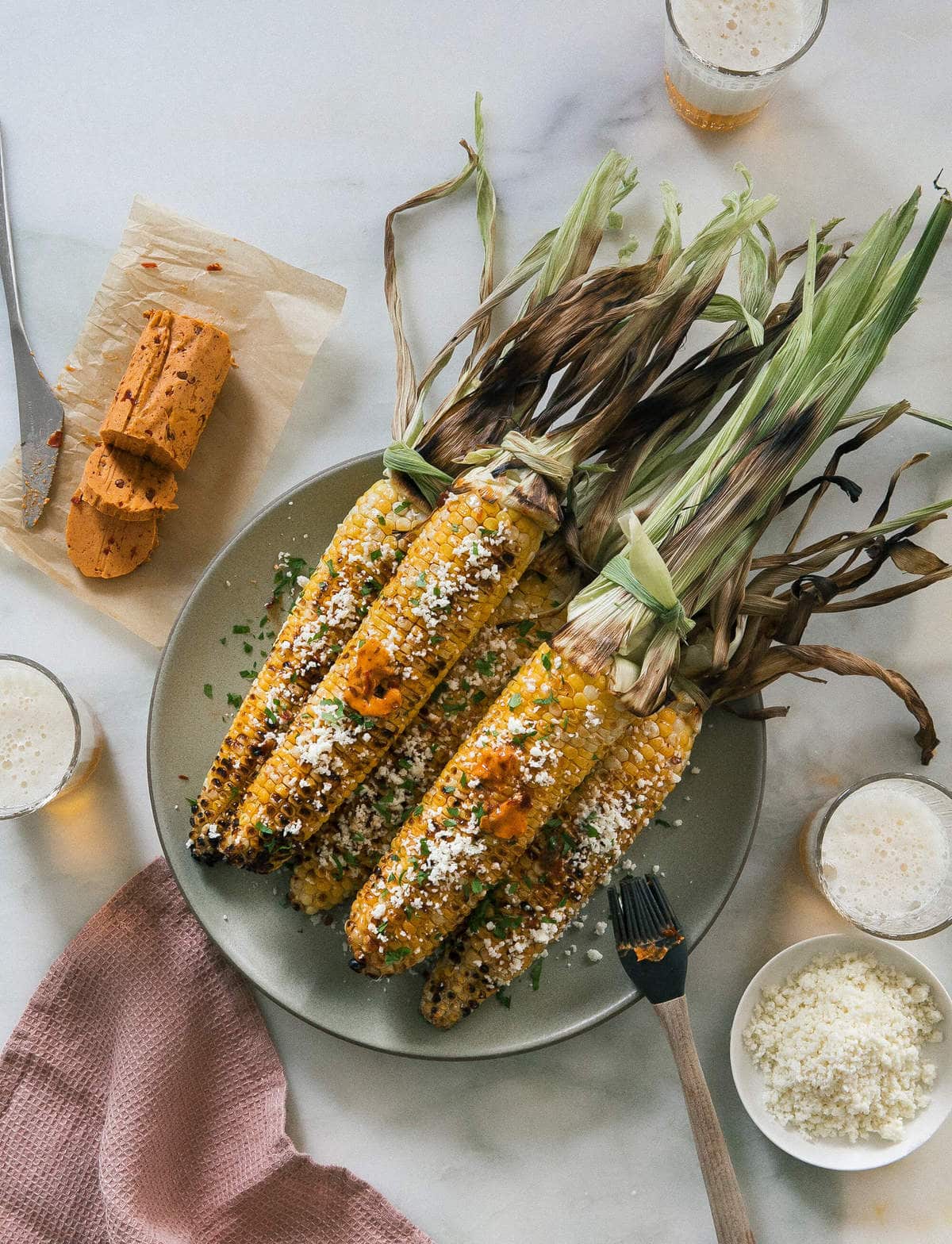 Grilled Corn with Chipotle Bourbon Butter