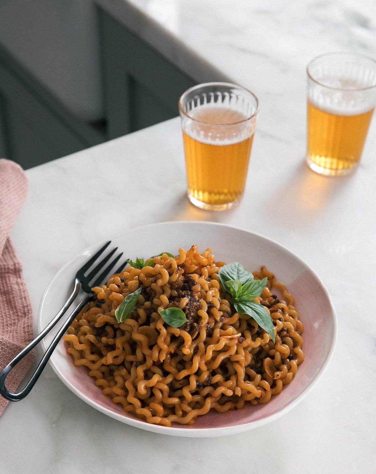 Spicy Sambal Mushroom Noodles