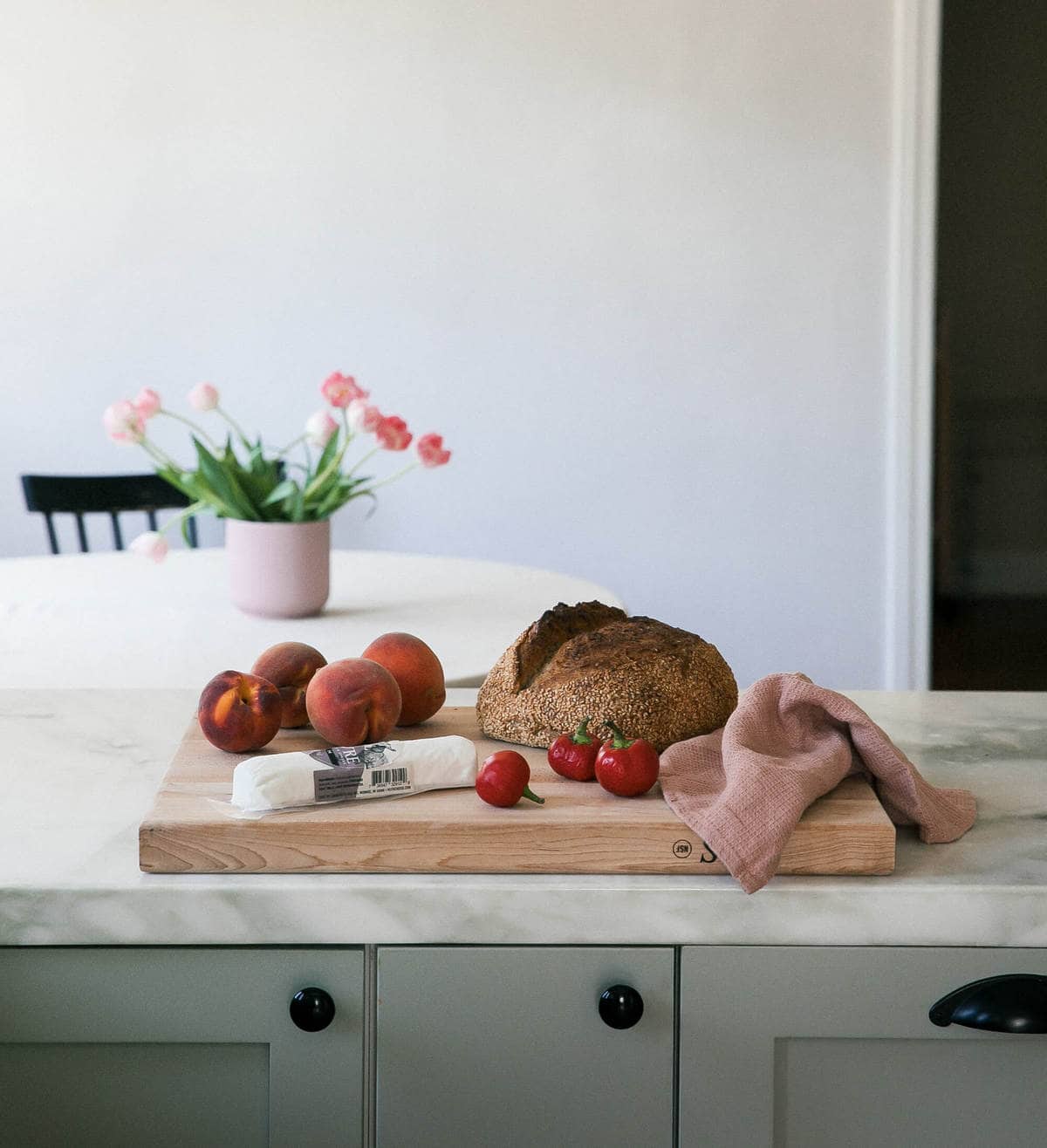 Ingredients on a cutting board. 