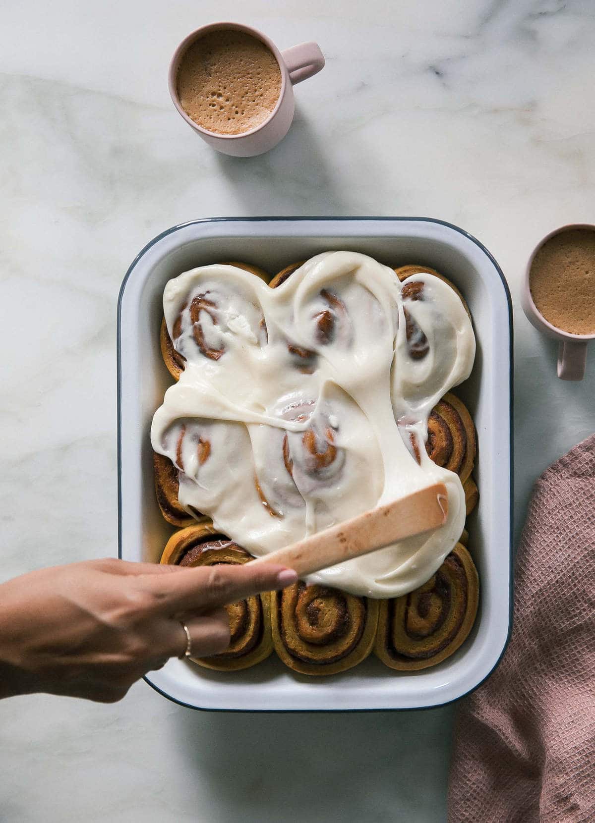 Pumpkin Cinnamon Rolls with Maple Frosting