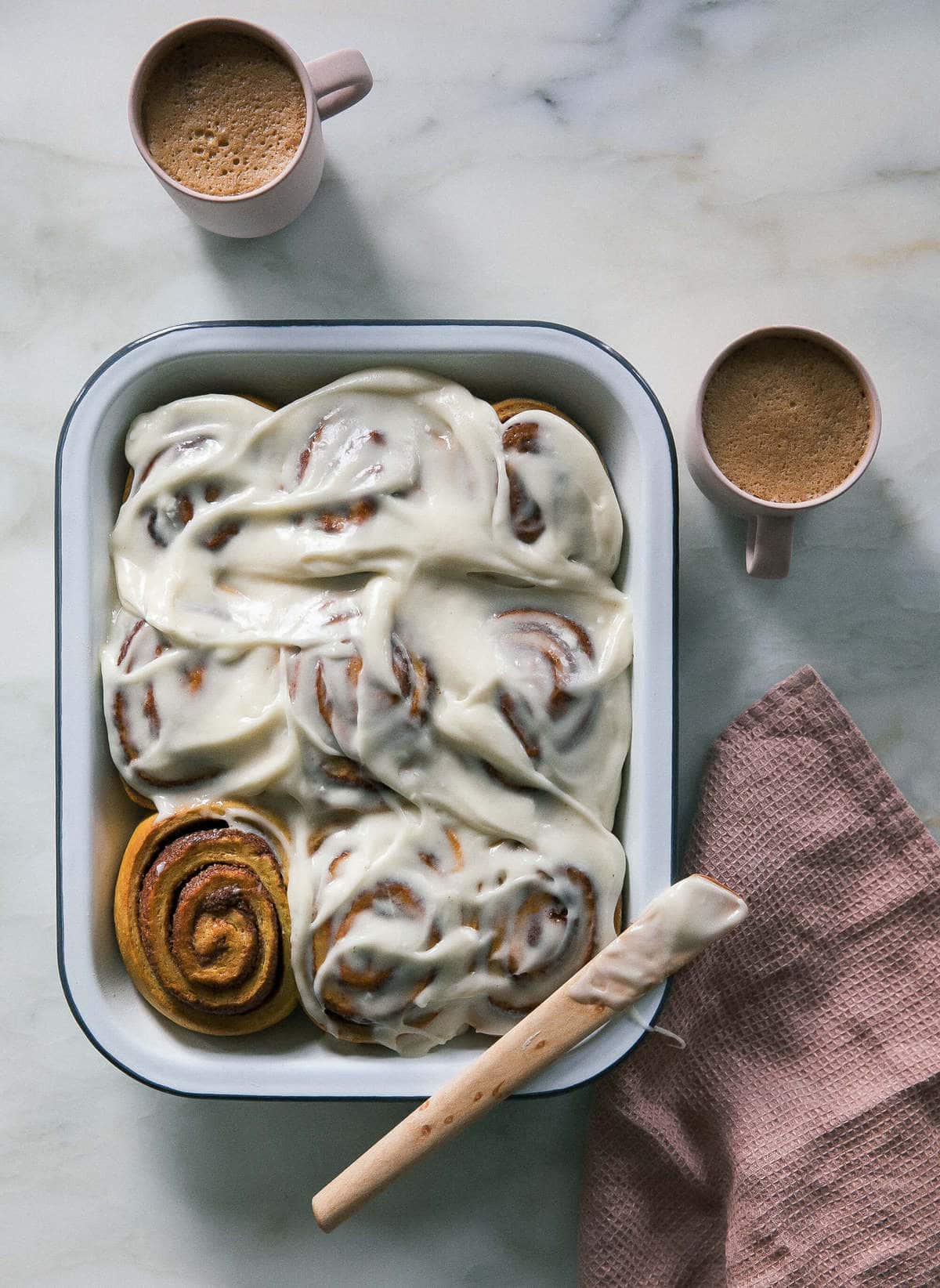 Pumpkin Cinnamon Rolls with Maple Frosting