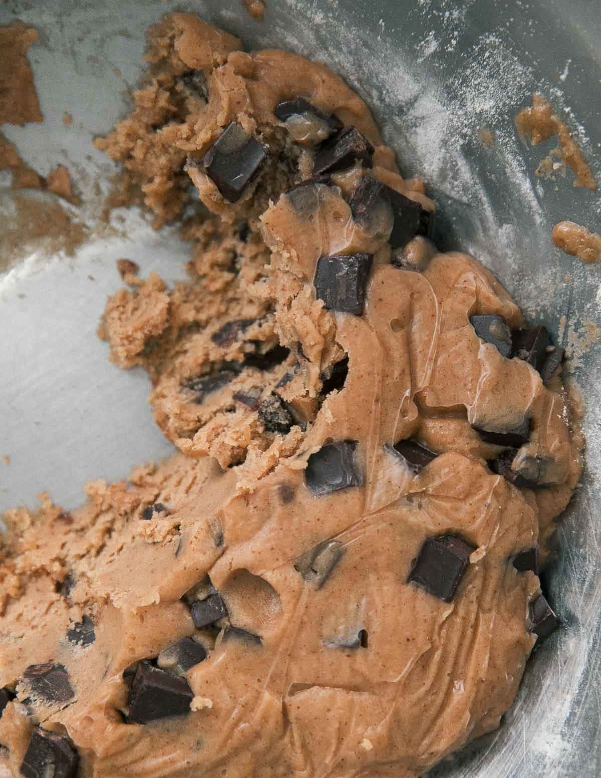 close up of chilled cookie dough