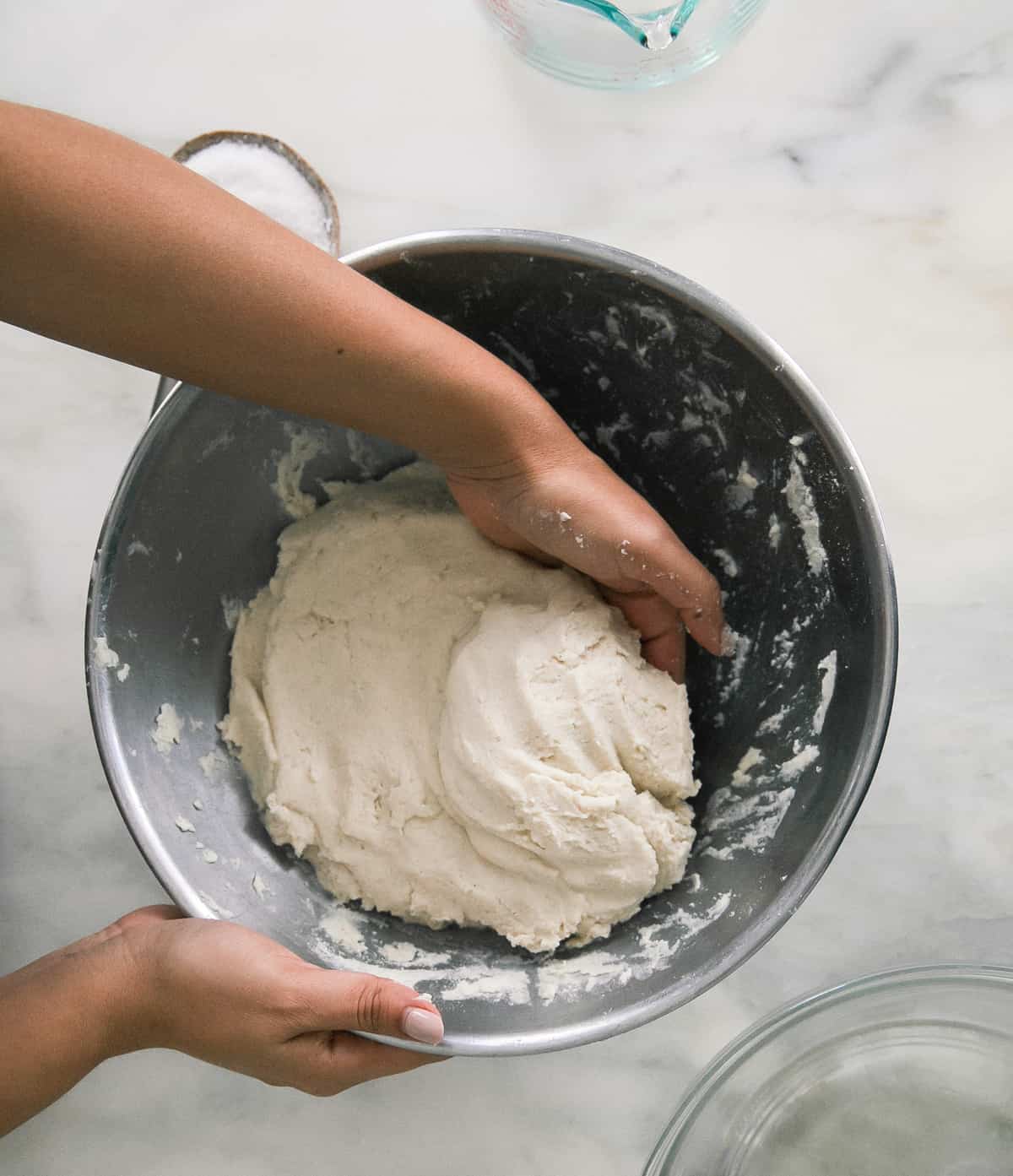 Pupusa dough being mixed