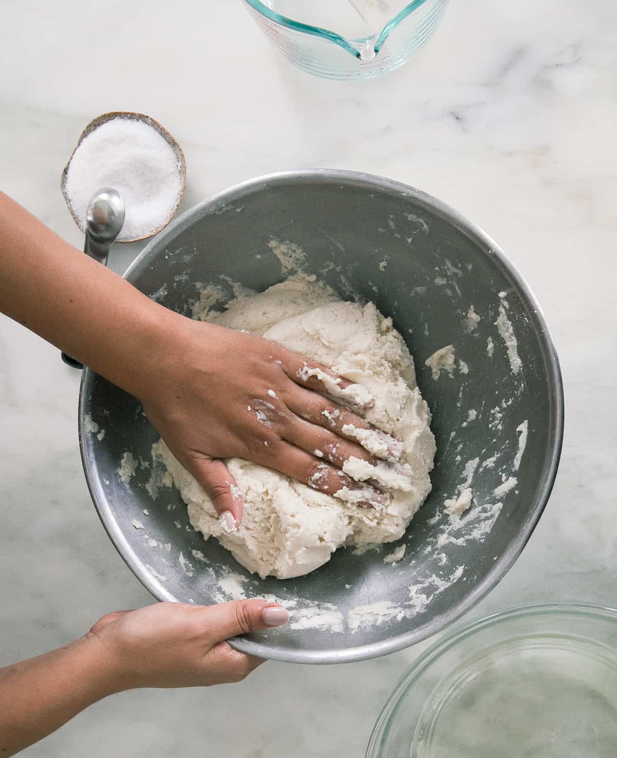 Pupusa dough being mixed