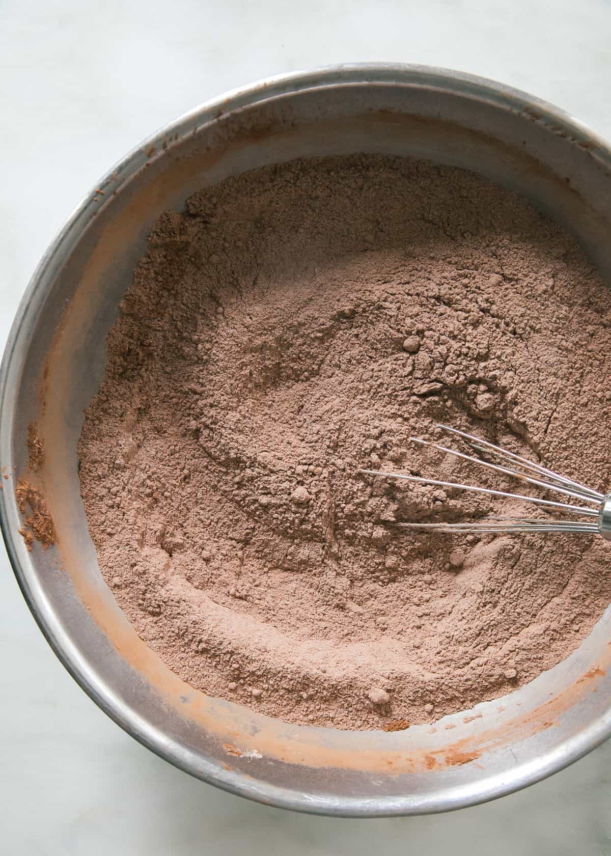 Dry ingredients whisked together.