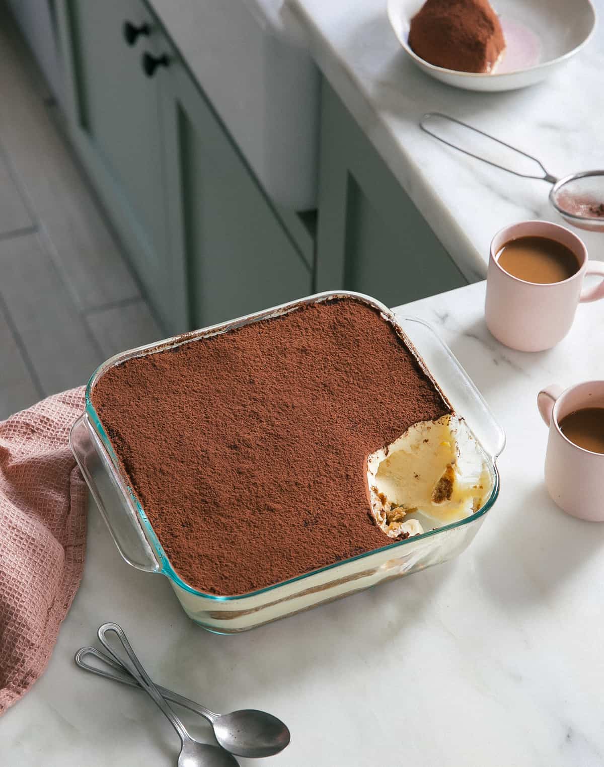 Tiramisu with coffees. 