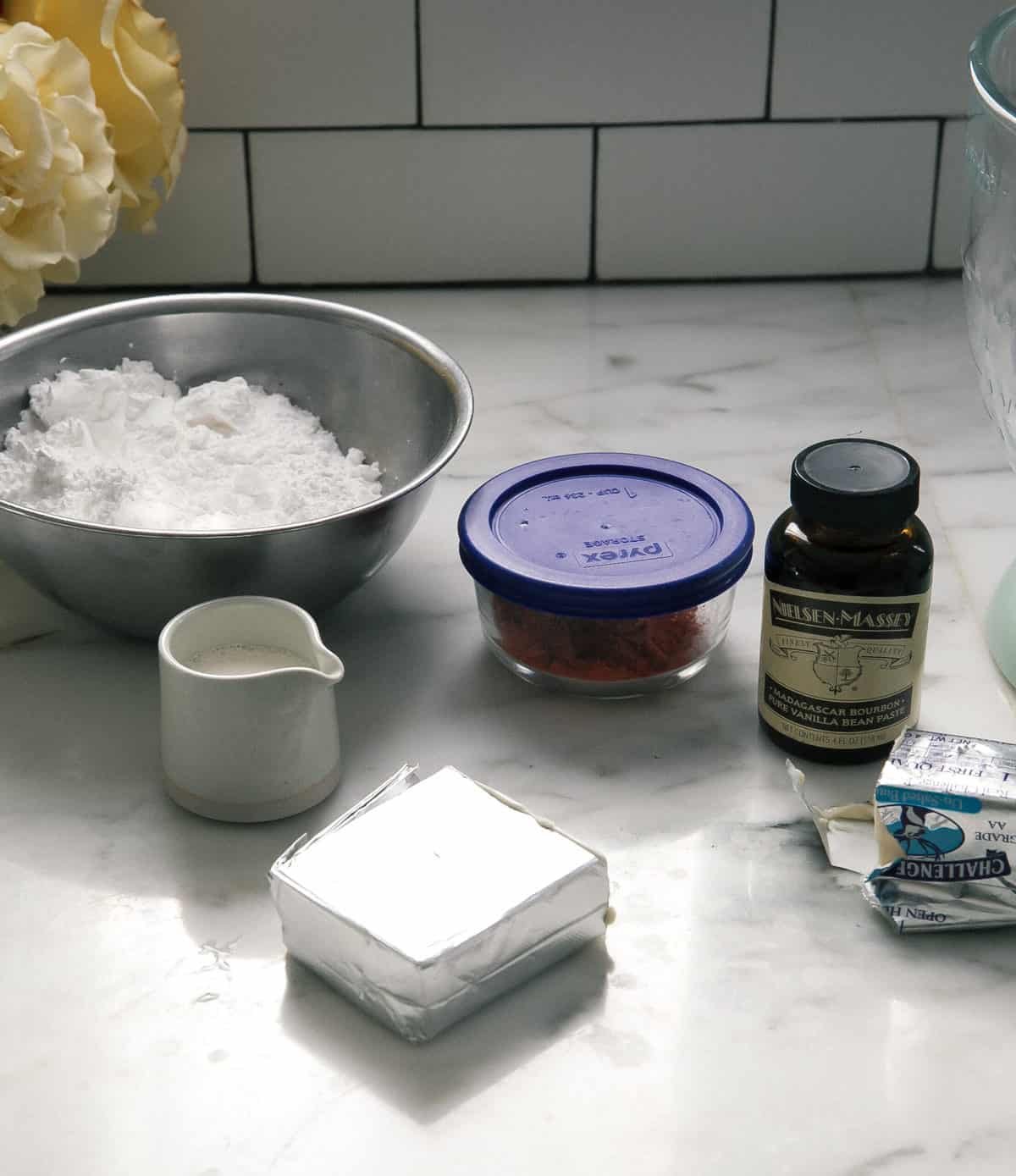 ingredients for strawberry frosting