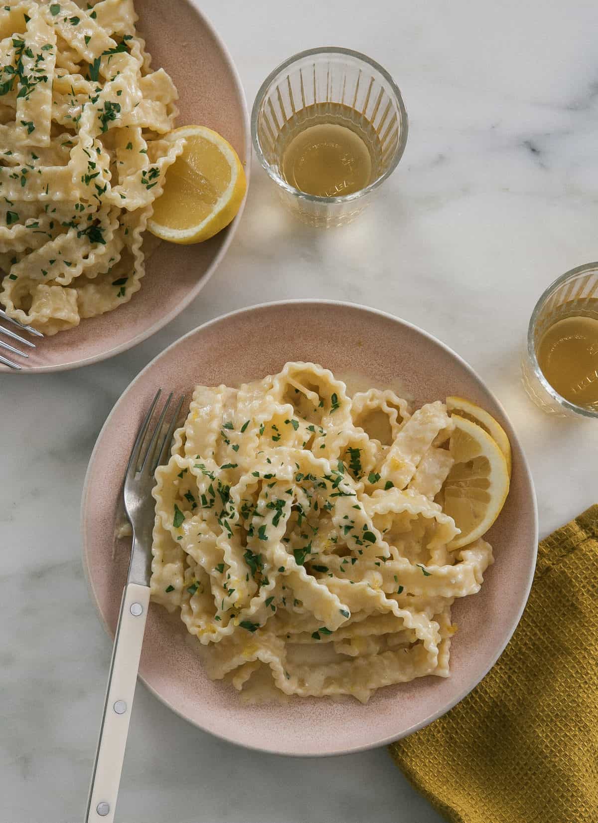 Pasta al Limone in bowl. 