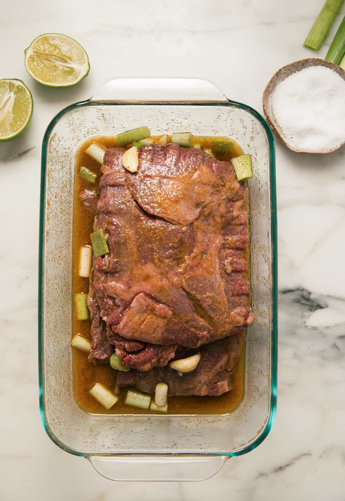 Carne Asada in marinade. 