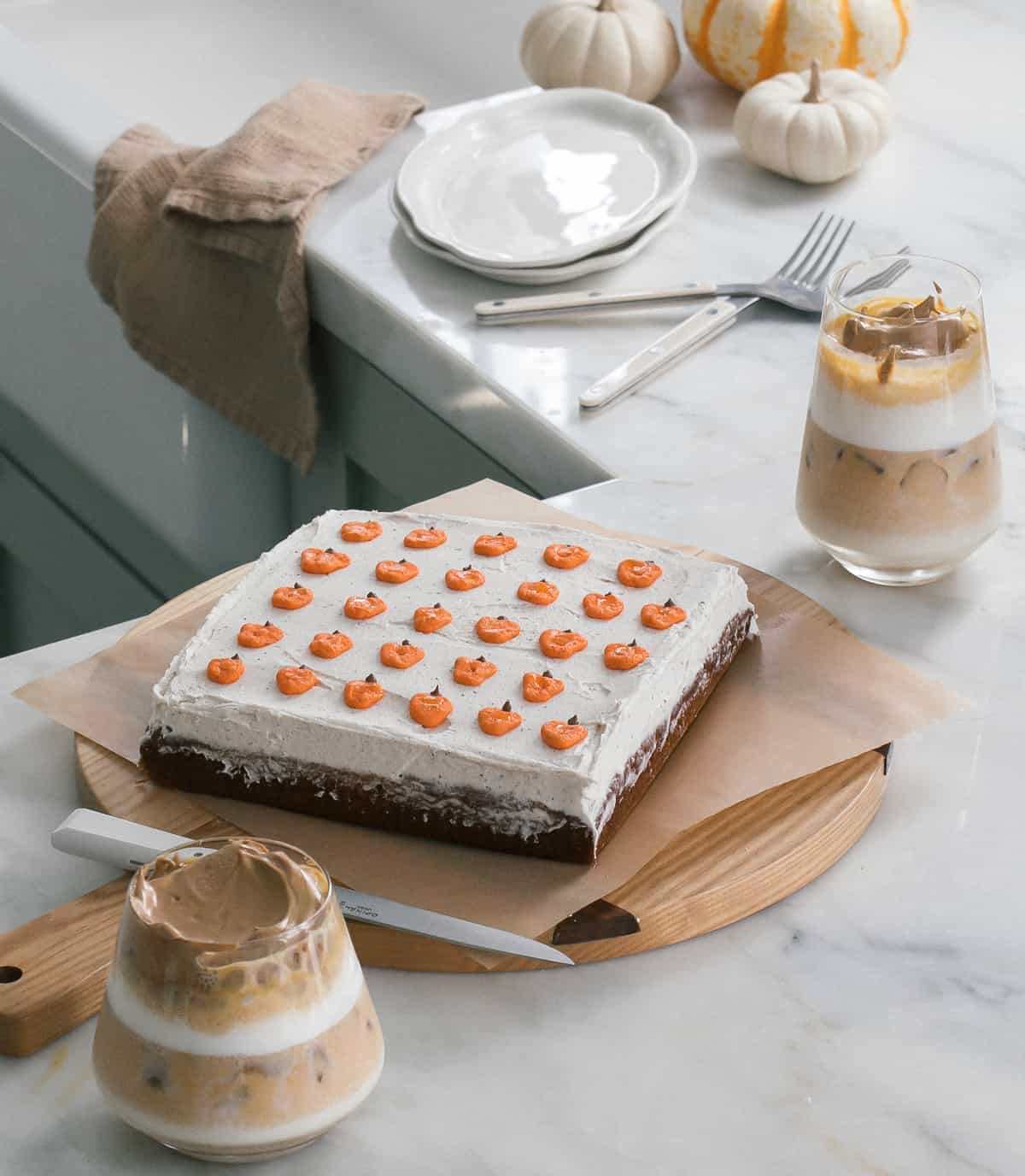 Mini Pumpkin Sheet Cake with Brown Butter Frosting