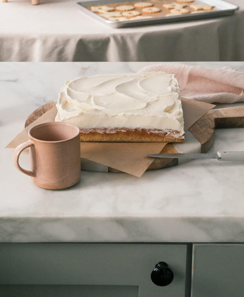 Mini Brown Butter Sheet Cake with Maple Frosting