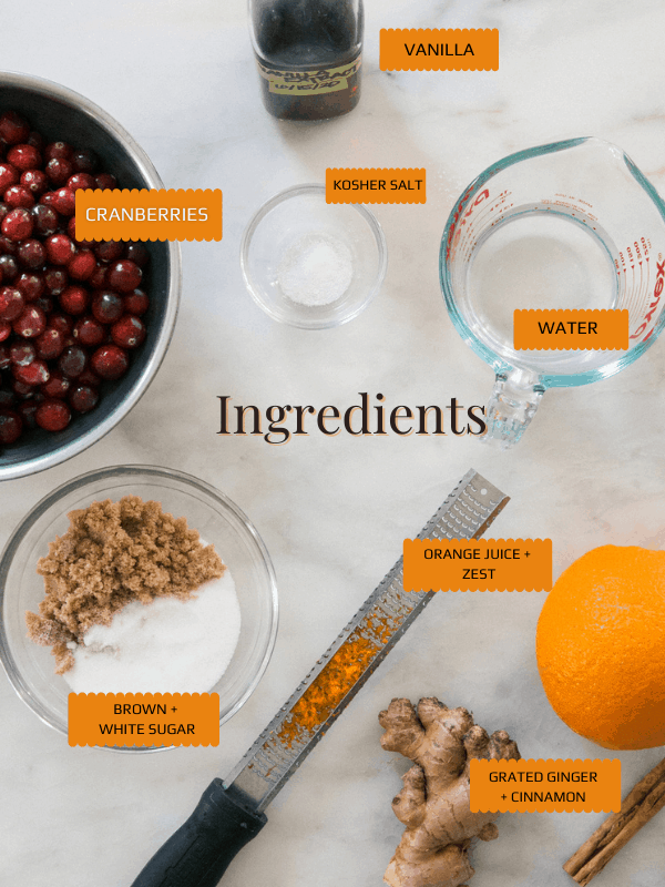Ingredients for Cranberry Sauce