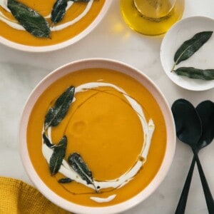 Acorn Squash Soup on counter