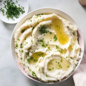 Overhead shot of The Best Creamy Mashed Potatoes