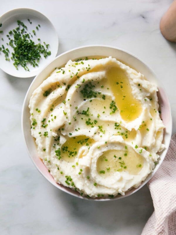 Overhead shot of The Best Creamy Mashed Potatoes