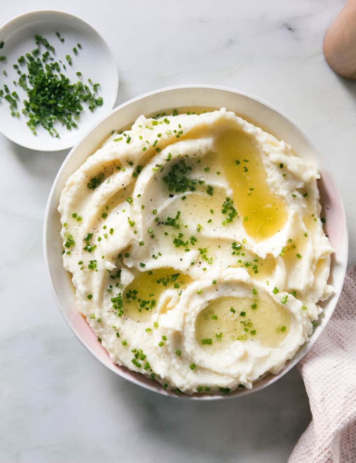 Overhead shot of The Best Creamy Mashed Potatoes