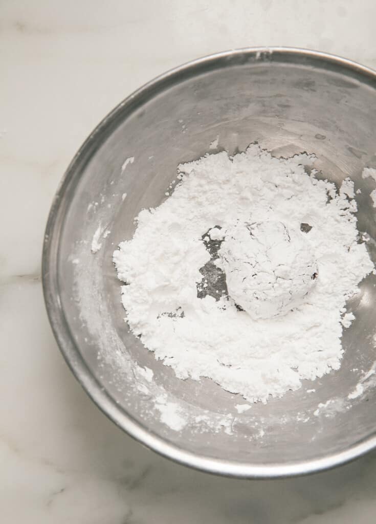 Cookie Dough Ball in Powdered Sugar