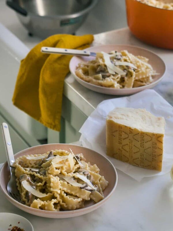 Creamy Pasta on a counter with cheese