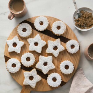 Salted Caramel Linzer Cookies Overhead
