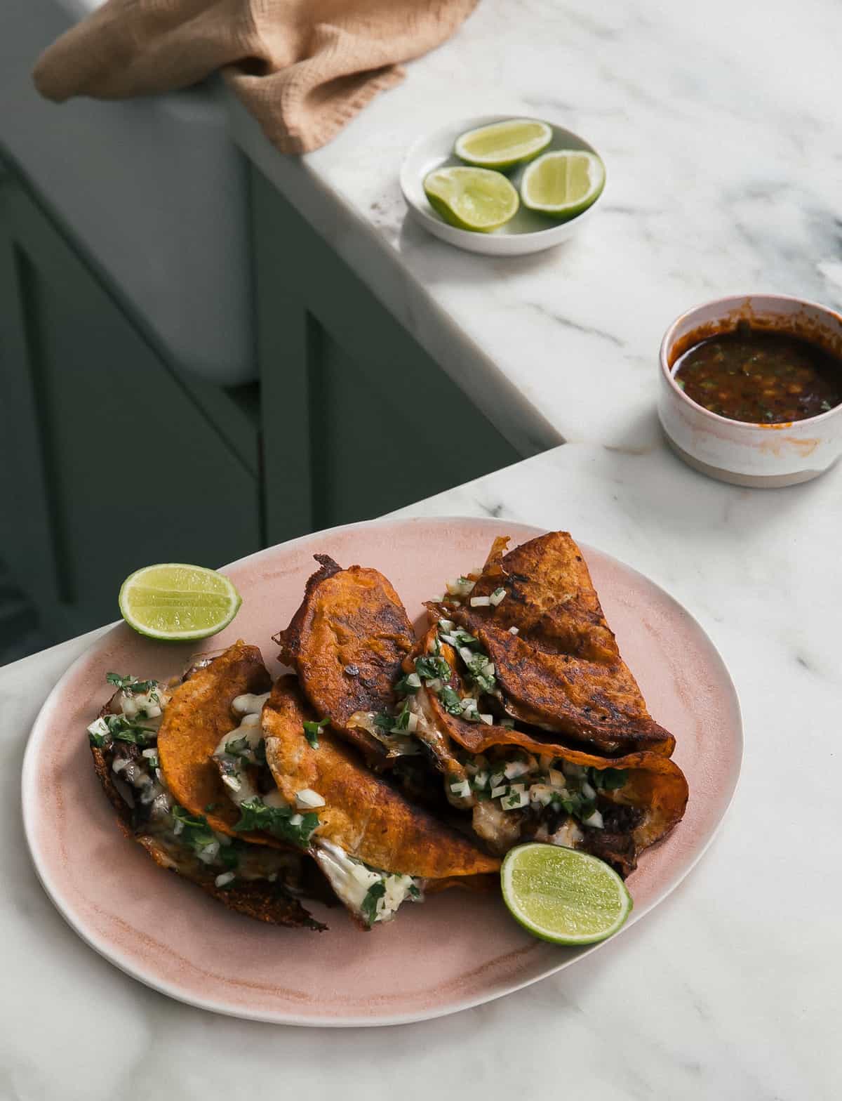 Birria Tacos on plate