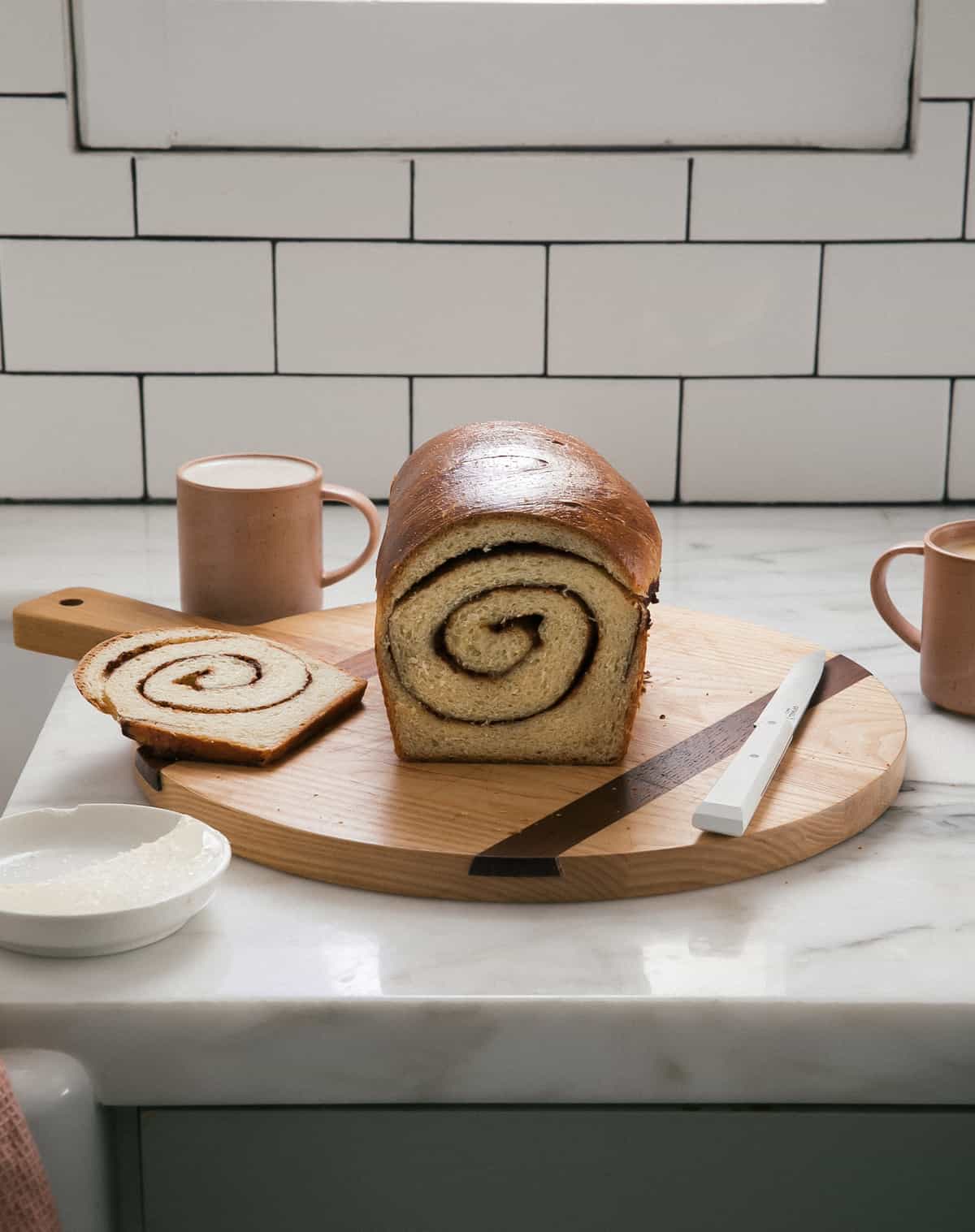 Cinnamon Swirl Bread sliced.