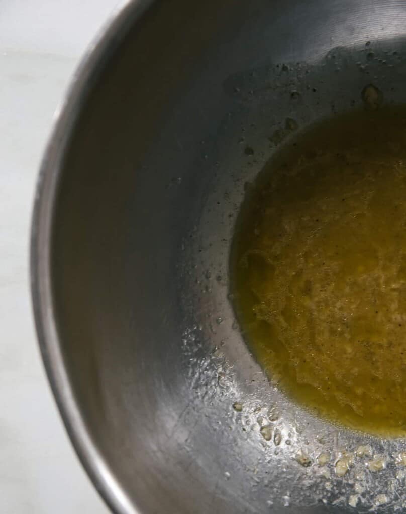 Dressing in a bowl - overhead