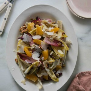 Endive Salad overhead on oval plate
