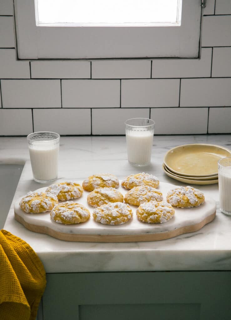 Cookies on counter.