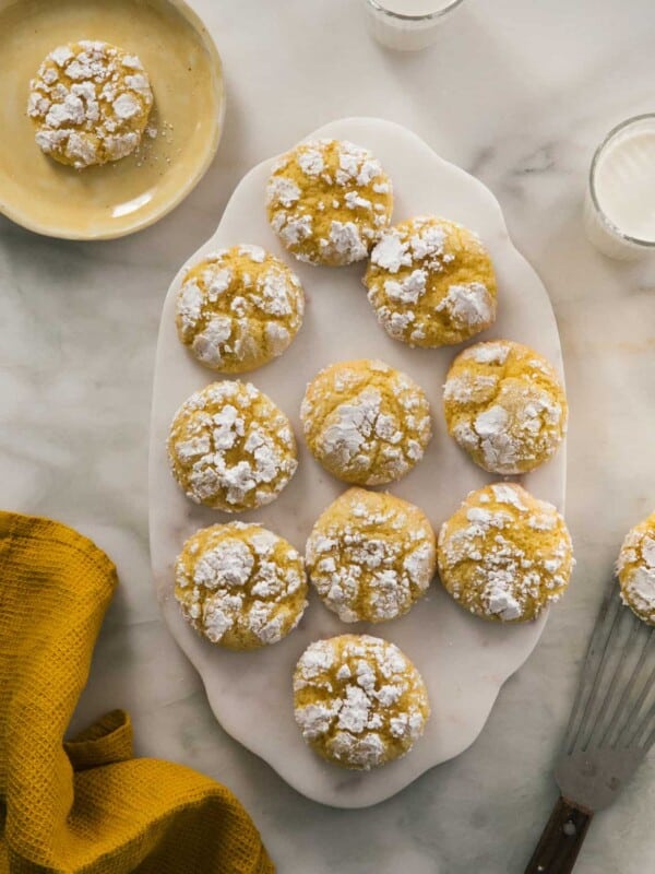 Lemon Crinkle Cookies overhead