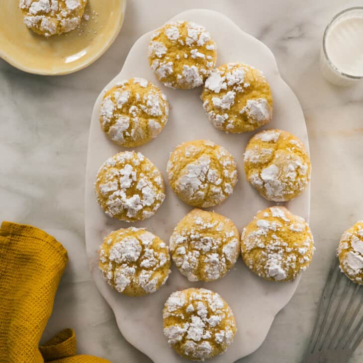 Lemon Crinkle Cookies overhead