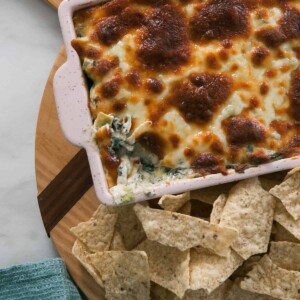 Spinach Artichoke Dip Overhead