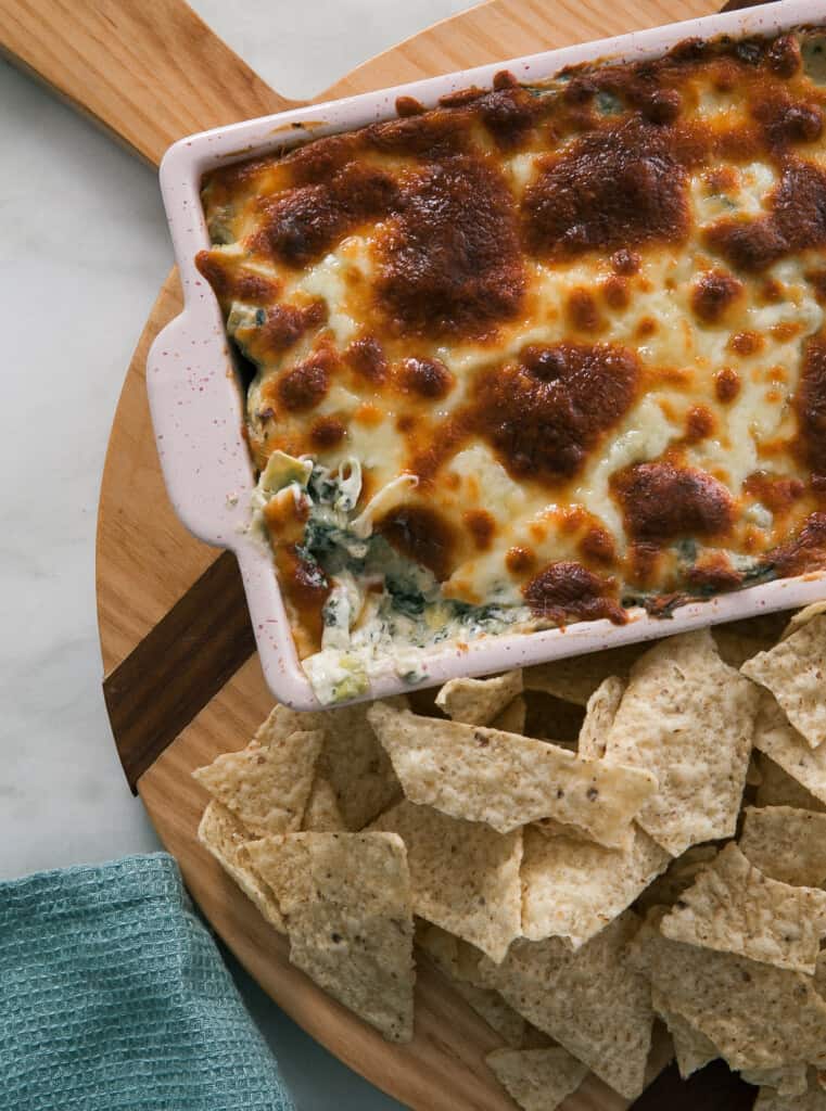 Spinach Artichoke Dip Overhead