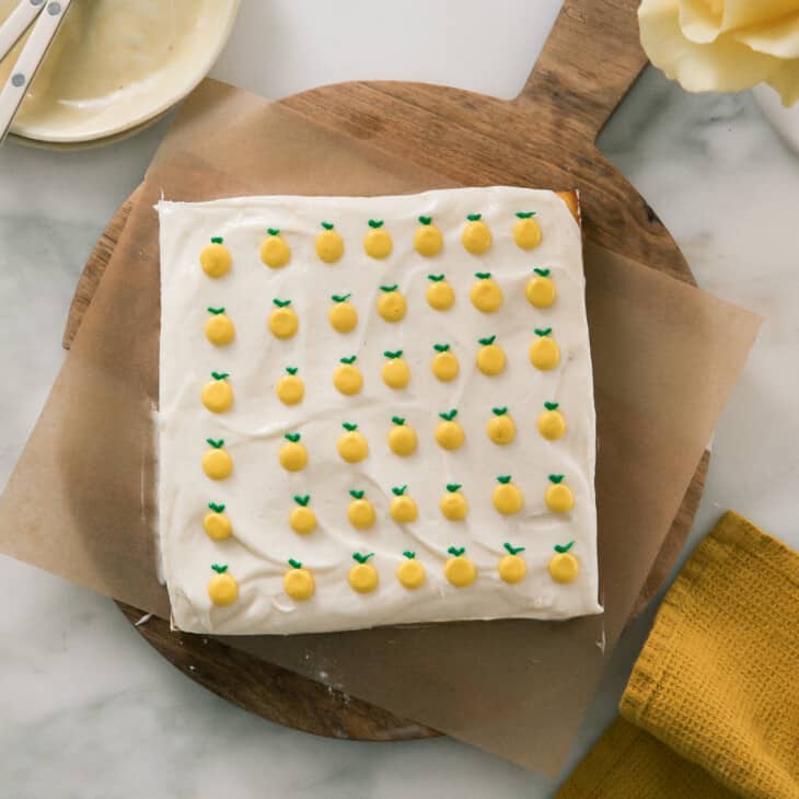 Lemon Cake on cutting board