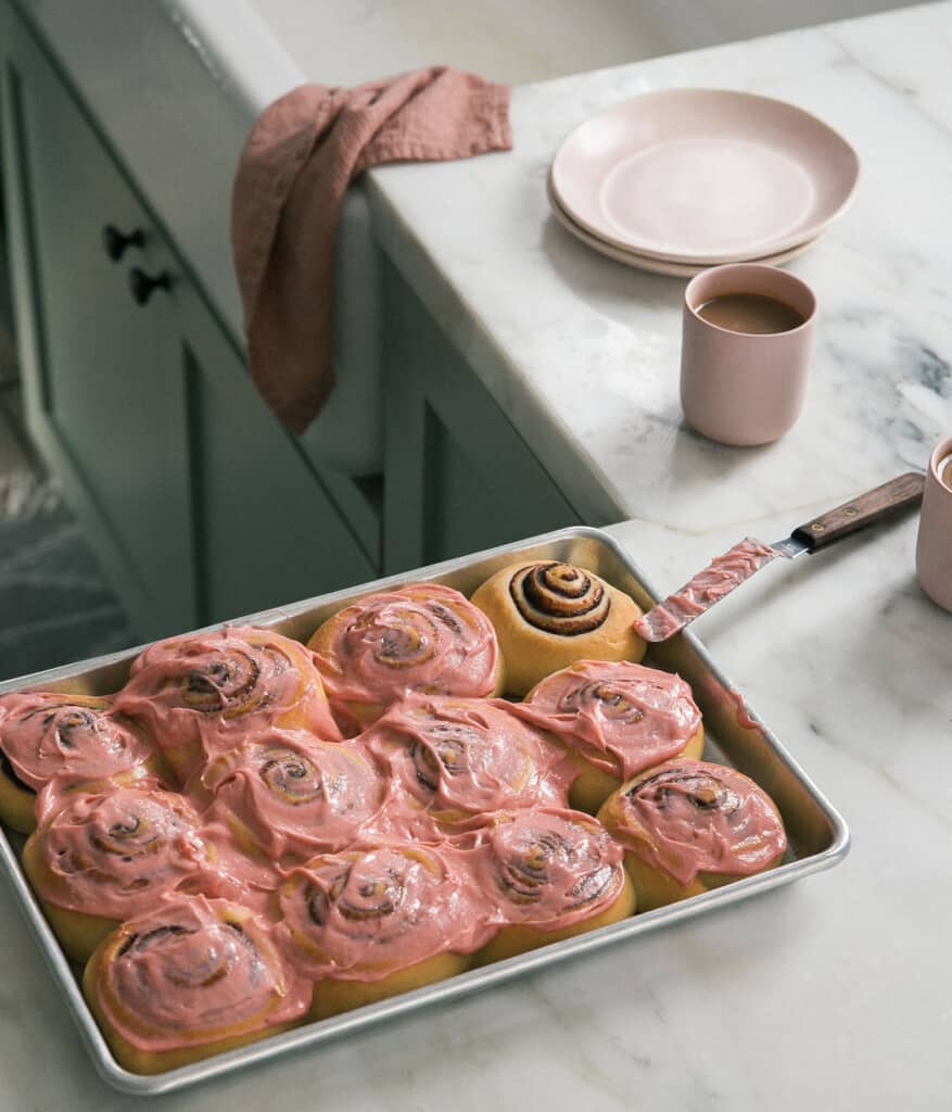 Strawberry Rolls in baking pan