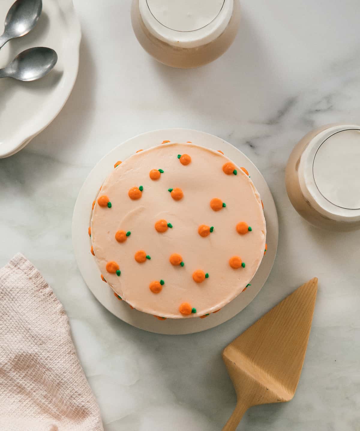 Creamsicle Cake on counter. 