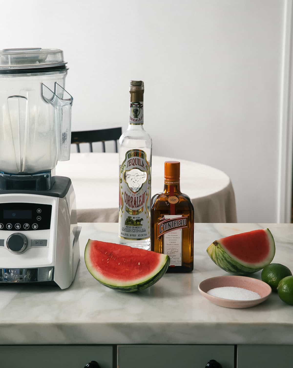 Ingredients for Watermelon Margaritas.